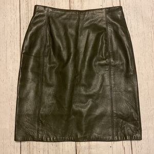 Vintage Christian Lauren Leather Pencil Skirt
